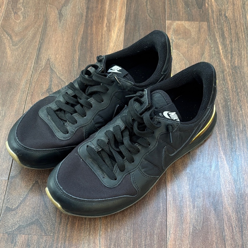 Nike Custom Black and Gold Sneakers